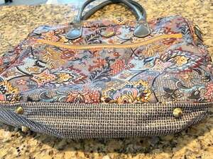 Oilily Paisley Floral Print Padded Laptop Bag Travel  Work Briefcase BOHO